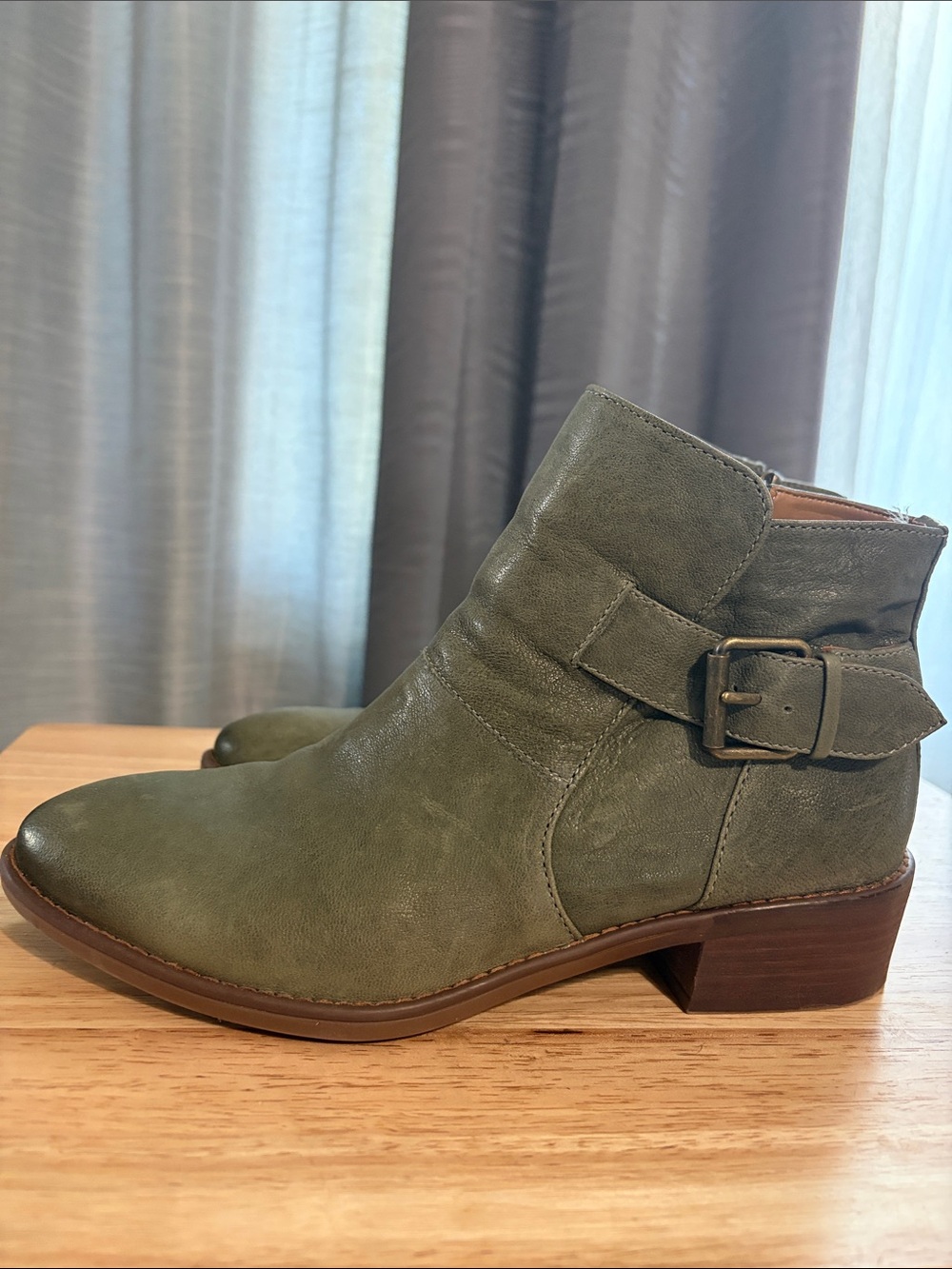 Comfortiva Cardee bootie Olive Green Buckle Ankle Boots